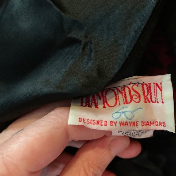 FAB 80s Pink Black Tropical Structural Midi Dress - Picture 6 of 7